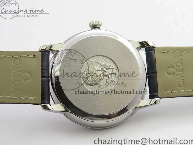 0312 Timeless De Ville Prestige Real PR SS ZF 1:1 Best Edition Gray Dial Blue Markers on Blue Leather Strap MIYOTA 7936